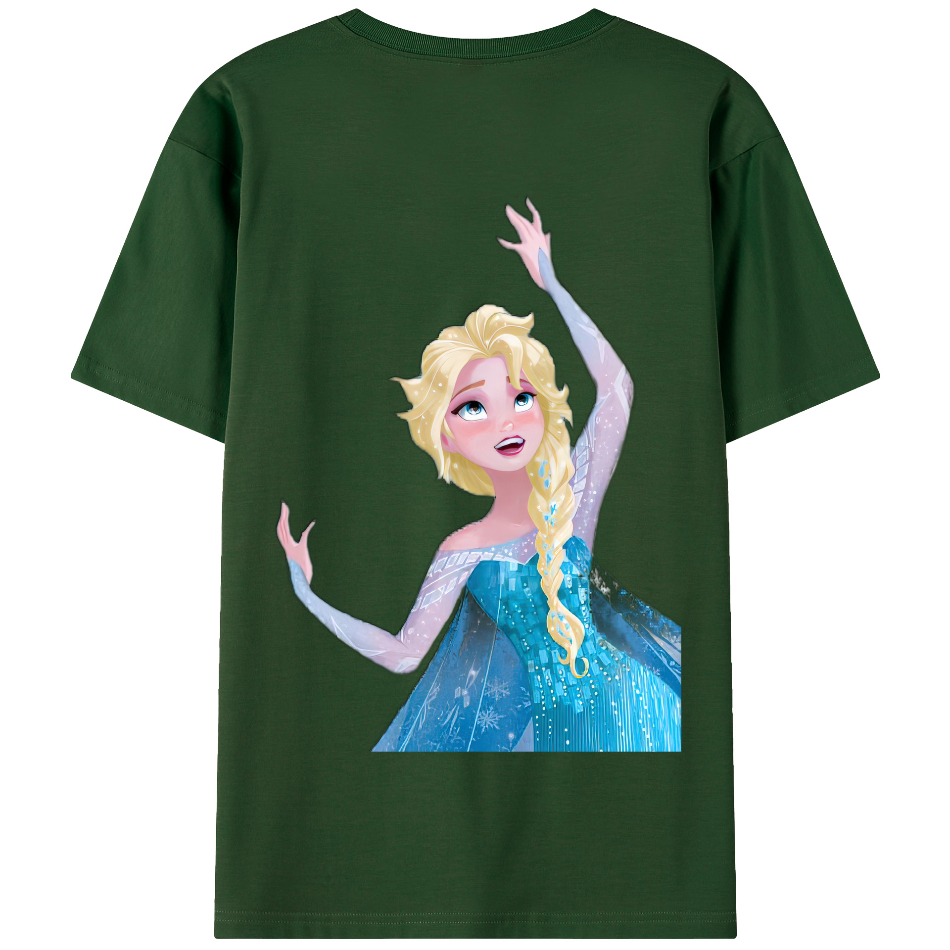 （画像用） アナと雪の女王 アンナ エルサ Frozen Anna Elsa 綿100％半袖Tシャツ（背面プリント）